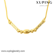 42996 Xuping Jewelry dubai 24k bijoux de couleur or femmes collier simple bijoux